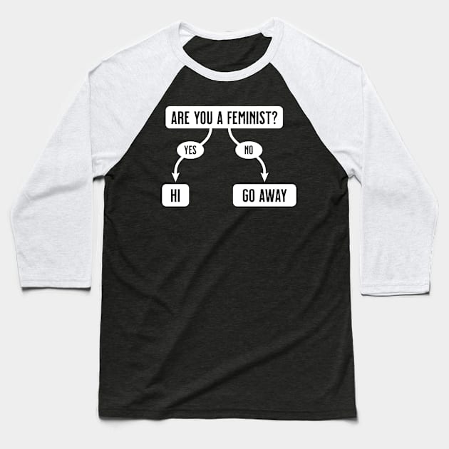 Are You A Feminist? Flowchart Baseball T-Shirt by tommartinart